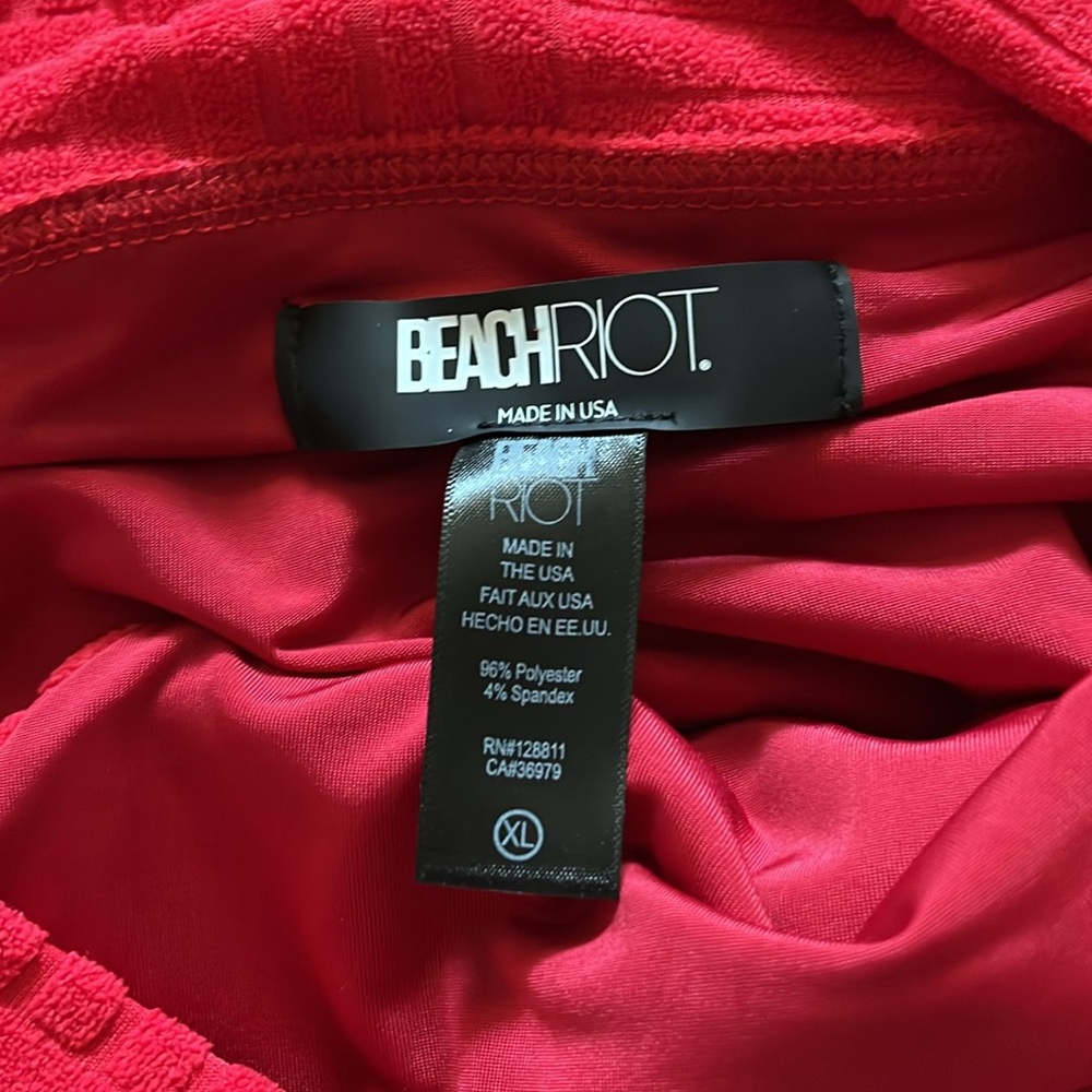 Beach Riot Red Textured High-Waist Bikini - Picture 6 of 7